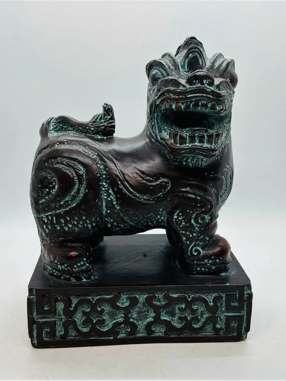 VTG 2005 Target Foo Dog Statue Faux Patina Bronze Guardian Lion Y2K Home Decor
